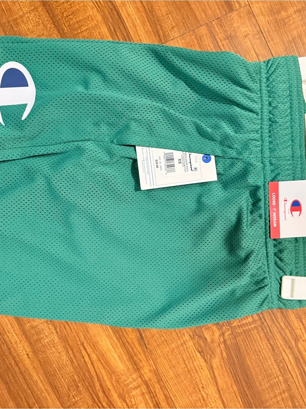 Champion Boys' Green Mesh Athletic Shorts with Logo